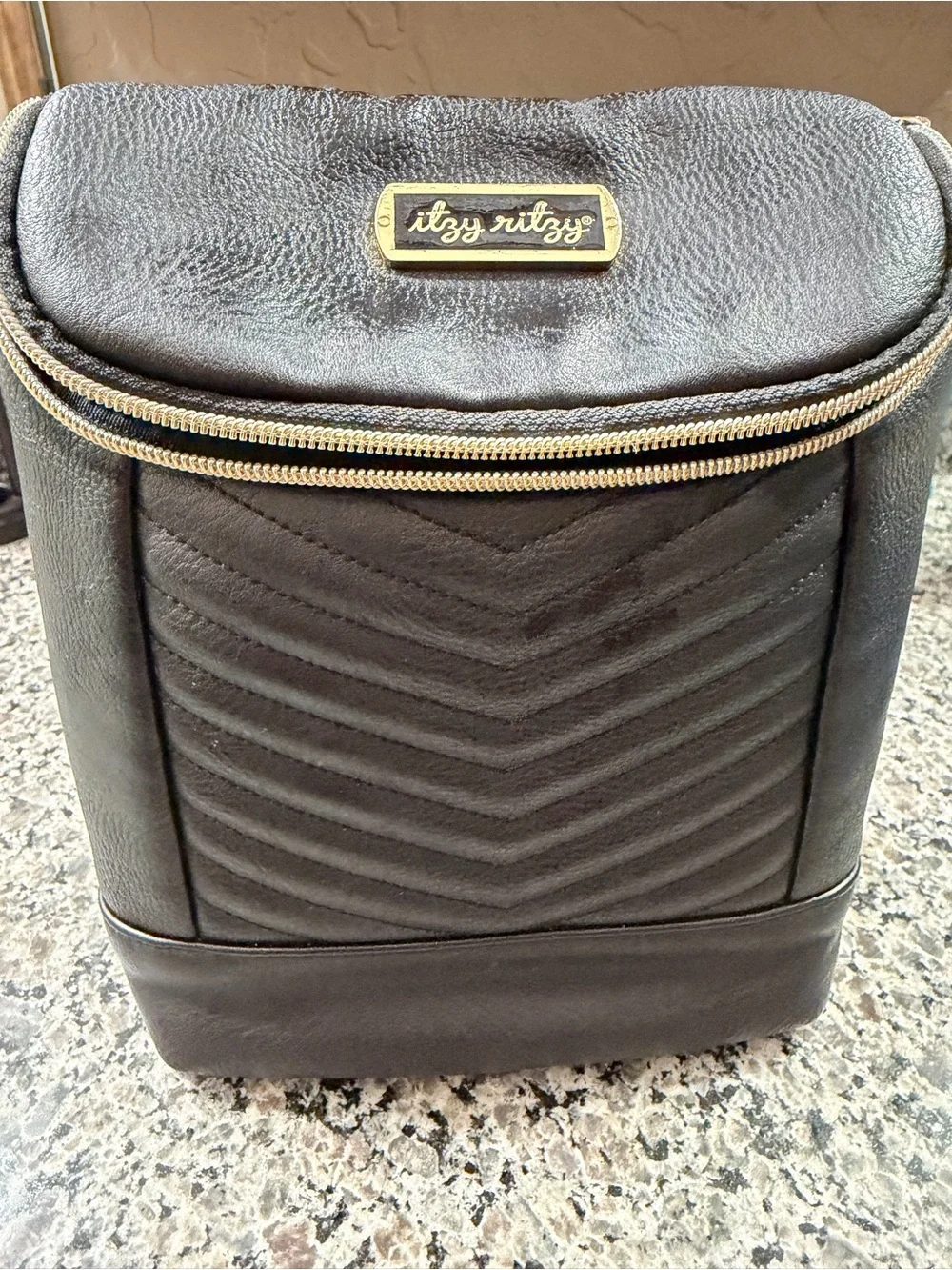 Itzy Ritzy Black Quilted Bottle Bag